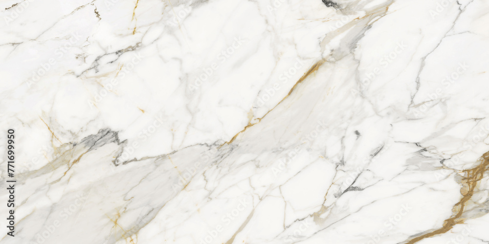 Wall mural golden calacatta marble texture of a natural white and grey stone texture, used for wall and floor c