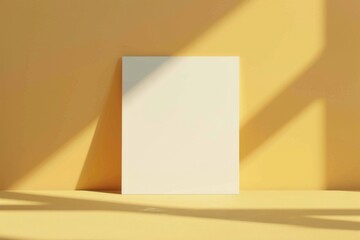Square Card Mockup, photo realistic, front view, calm and warm background 