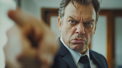 businessman anger and shouting at his employee, boss