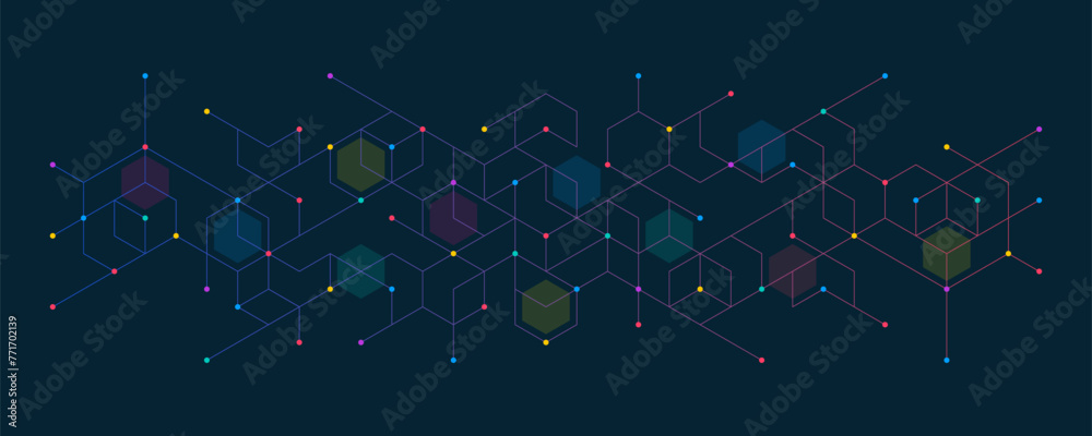 Poster Abstract vector background with simple geometric figures and dots. Graphic design element and polygonal shape pattern