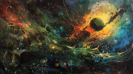 Mysterious space wallpaper for applies to graphic resources used for a variety of designs