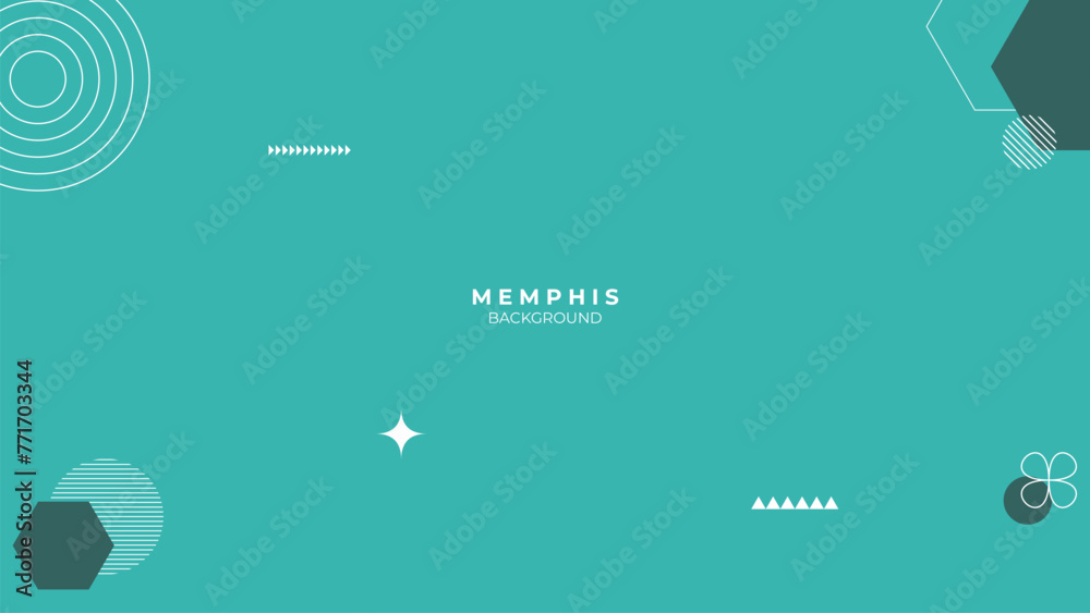 Wall mural abstract geometric background with memphis elements retro style