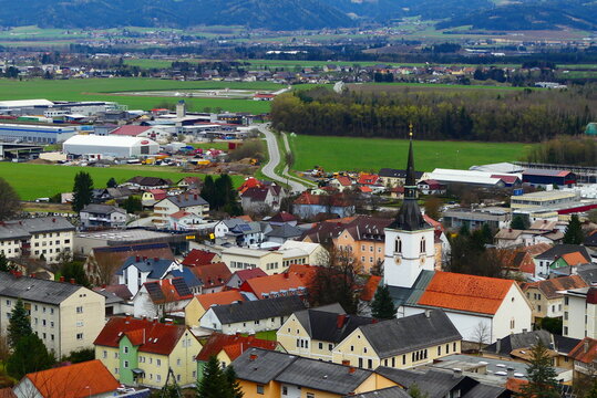 Kirche und Ort Fohnsdorf, Steiermark
