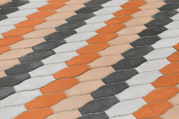 Colorful paving slabs floor colored abstract pattern city street surface stone texture background...