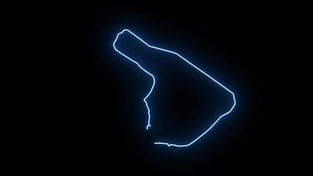 map of Beira in mozambique with glowing neon effect