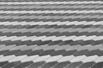 Grey Color Light White Pattern Lines Stripes Paving Stone Floor Surface Street Road City Texture Background Tile