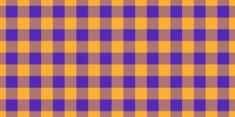 Spring background plaid tartan, single textile pattern fabric. Wear check texture vector seamless in amber and indigo colors.