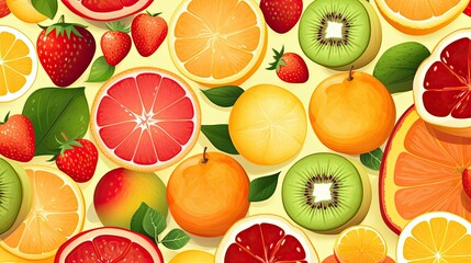 background of fruits illustration - obrazy, fototapety, plakaty