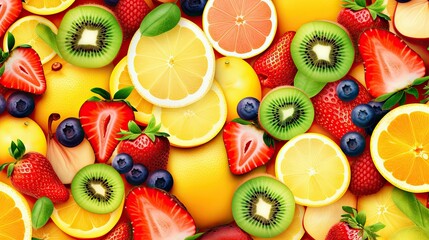 fruit salad background mix
