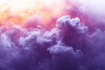 Background of colorful smokey sky with purple and orange clouds. - obrazy, fototapety, plakaty