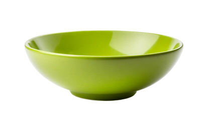 Empty green bowl, isolated on transparent background.