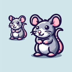 Rat Cute Mascot Logo Illustration Chibi Kawaii is awesome logo, mascot or illustration for your product, company or bussiness