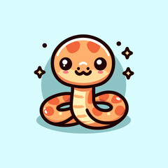 Snake Cute Mascot Logo Illustration Chibi Kawaii is awesome logo, mascot or illustration for your product, company or bussiness