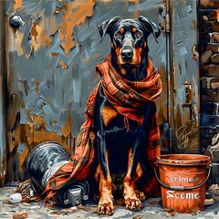 The Sniffing Sleuth: Doberman on the Scene