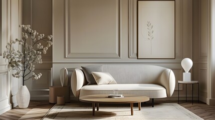 Industrial home interior design of modern living room.
