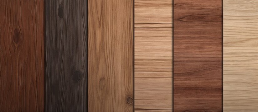 The picture shows a variety of wood types like hardwood planks with different shades and patterns, some coated in varnish or wood stain