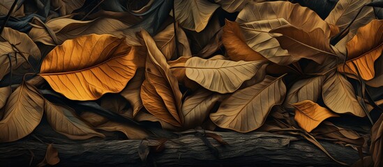 An artistic closeup of textured wood leaves against a dark backdrop, showcasing the natural beauty of this key ingredient in art and painting