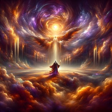 an awe-inspiring Day of Judgment scene that embodies a powerful and transcendent atmosphere
