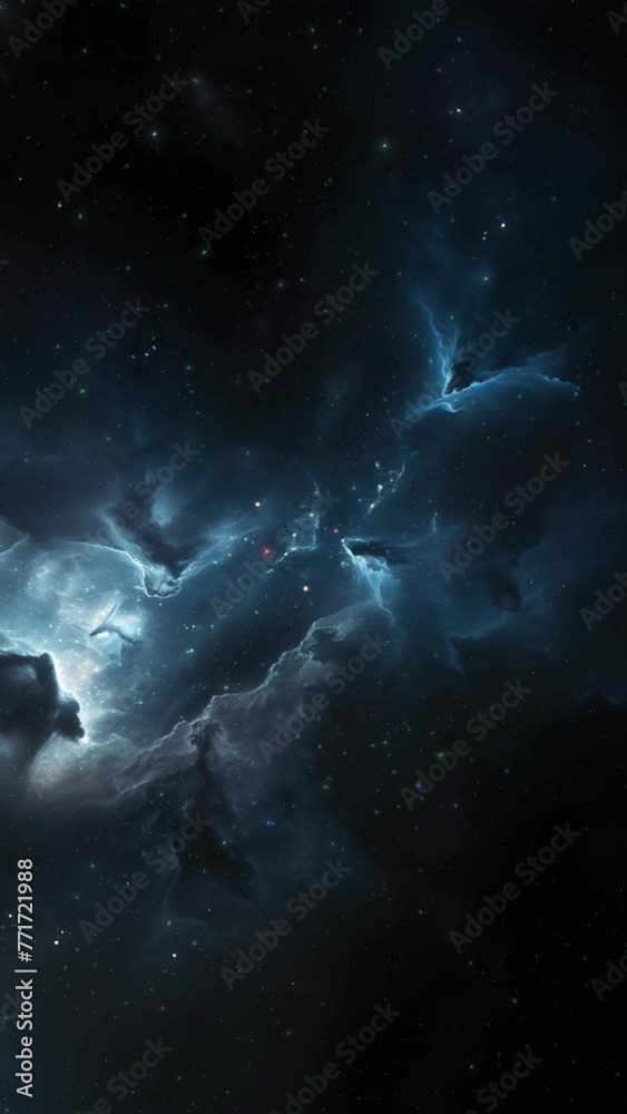 Wall mural vertical dark blue deep space galaxy nebula. cinematic celestial background depicting astrology and 