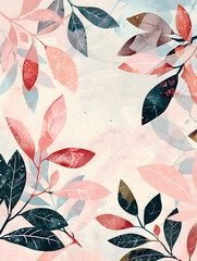 Mixed leaves in a variety of colors and shapes layered over a textured background for an organic feel