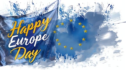 Memorial day, May 9, Europe Day. Vector cartoon calendar. May 9, 1945 marks the unification of Europe after the Second World War II. the anniversary of the European Union. ai generated 