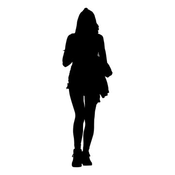 recommend clip art: Silhouette of a woman in shorts