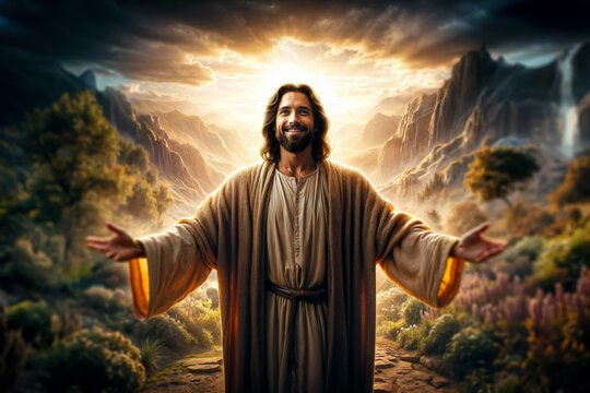 Jesus Christ Welcoming Kingdom of God Paradise Eternal Bliss New Eden