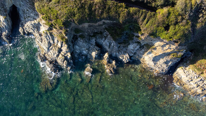 Cliff path aerial shot