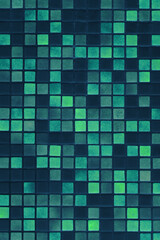 Ceramic Dark and Aquamarine Mosaic Tile Square Color Wall Texture Background Bathroom Toilet Floor