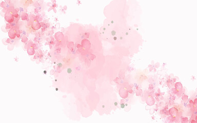 pink painted flowers on white background