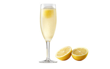 A glass of wine paired with a slice of lemon, creating a sophisticated and refreshing combination