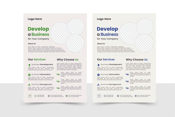 a bundle of 2 templates of a4 flyer,Corporate creative colorful business flyer template design set, abstract business flyer, vector template design or business poster template design.