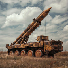 military truck with rocket