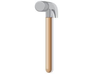 vector design of a tool to help work in a building or building called a hammer with a handle made of wood and the top made of iron