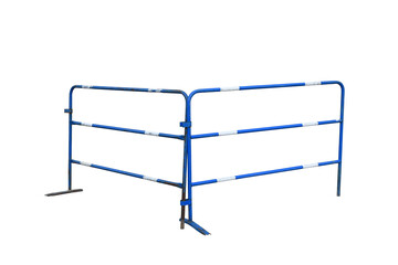 A blue safety barrier isolated on the transparent background
