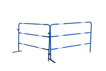 A blue safety barrier isolated on the transparent background