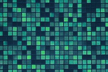 Ceramic Dark Aquamarine Mosaic Tile Square Color Wall Texture Background Bathroom Toilet Floor Bath