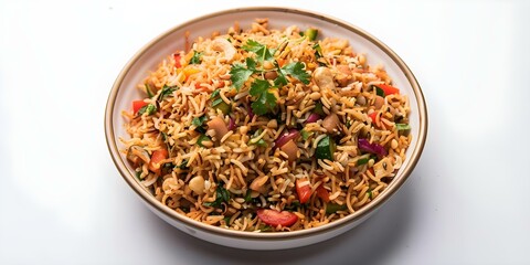 Obraz na płótnie Canvas Delicious Bhel Puri: A Savory Indian Street Food Snack with Puffed Rice, Vegetables, and Tamarind Sauce. Concept Indian Cuisine, Street Food, Snack Recipe, Authentic Flavors, Vegetarian Dish