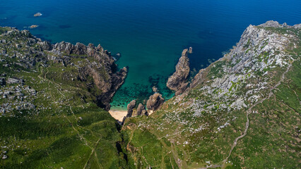 Hidden beach amongst the cliffs 