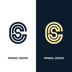 Monogram icon logo SC or CS design vector templates