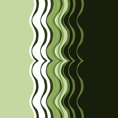 Contemporary Modern Wave in Green Background for Decor 