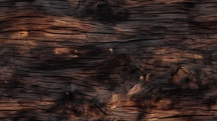 Gordijnen burnt wood texture, charred wood, shou sugi ban texture, yakisugi, high quality graphic source, high resolution background © Kateryna Sharko