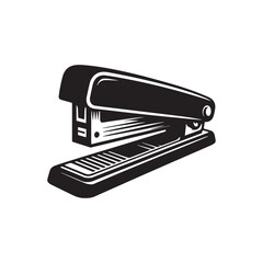 Stapler Silhouettes, Vintage Styled Stapler Art, Black and White Stapler Silhouettes, Durable Stapler Vector PNG, Classic Stapler Illustration