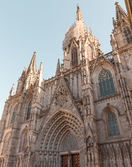 Santa Maria del Mar church in the Ribera district of Barcelona, Spain
