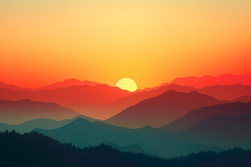 Let the serene beauty of the dynamic sunrise gradient inspire your day. - obrazy, fototapety, plakaty