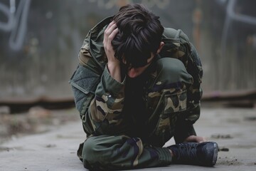 Man in Camouflage Jacket Listening