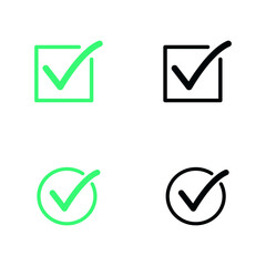 Simple tick icons. Accept and approve sign symbol.