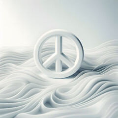 A minimalist and serene composition focusing on the universal theme of peace - obrazy, fototapety, plakaty