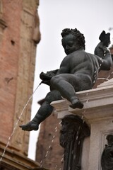 Detail of the Neptune fountain in Bologna - Italy