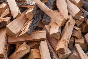 stack of firewood - Powered by Adobe